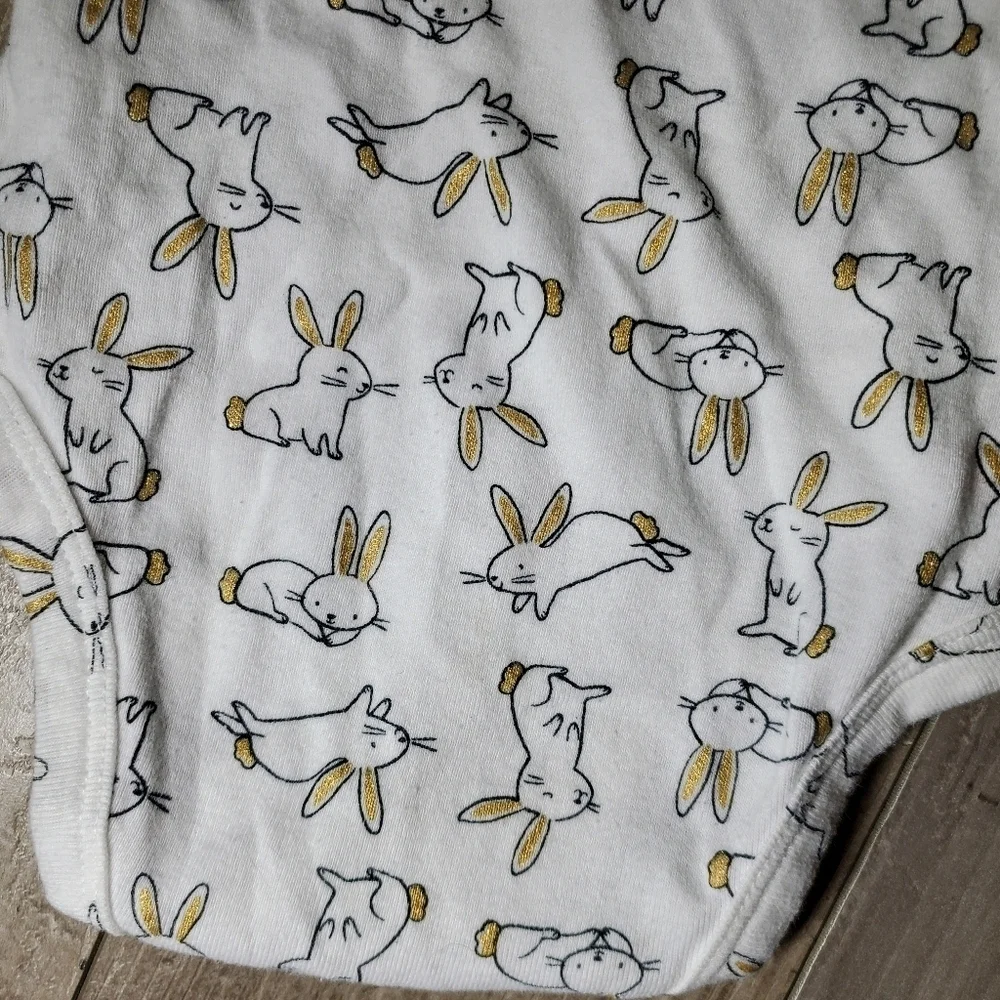Carter's Baby Girl Infants Size 6m Bunny Rabbit Bodysuit Easter Spring Cotton
